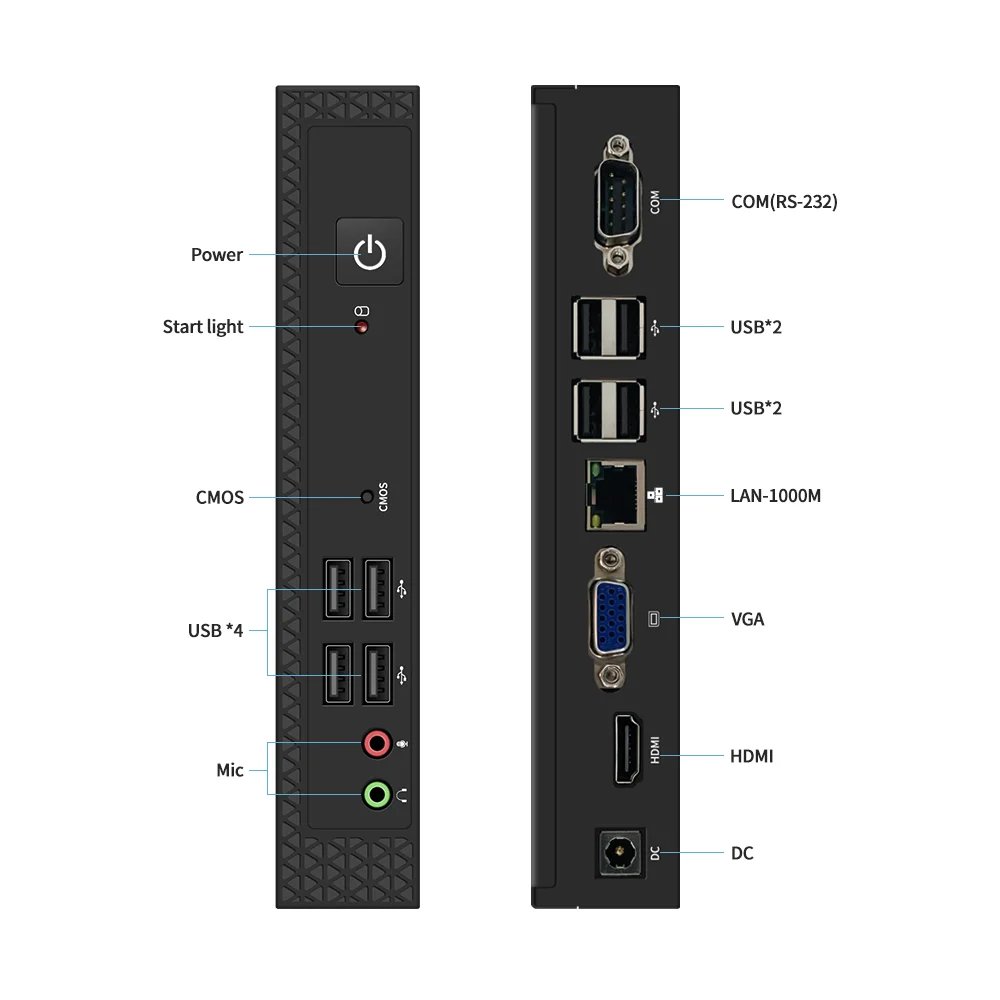 TexHoo Mini PC Computer Intel Core i7 i5 Processador ITX Windows 10 Pro