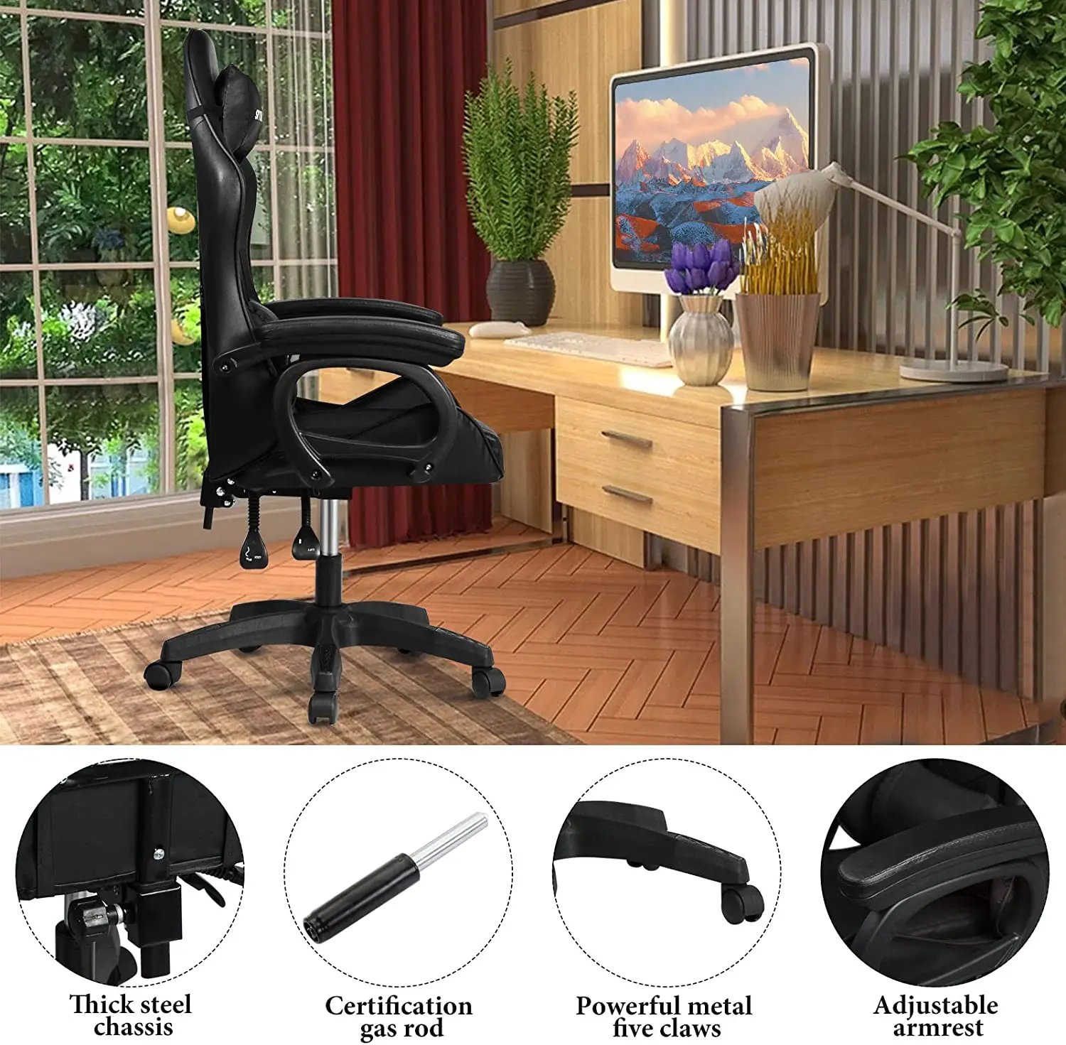 Gaming chair Adjustable Computer chair Pc office