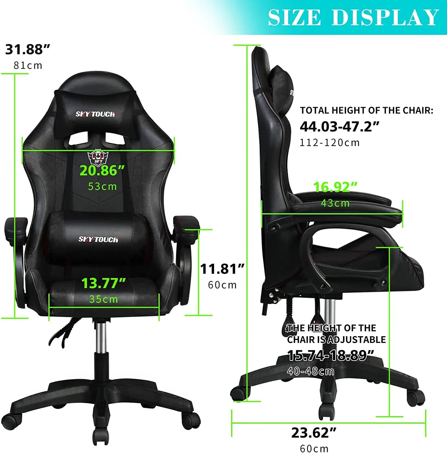 Gaming chair Adjustable Computer chair Pc office