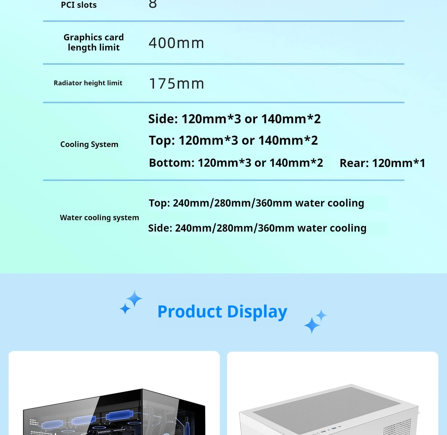Power Train Dreamland PRO PC Gaming Case ATX MATX ITX Motherboard 360 Water-Cooled Sea View Room Double-Sided Glass Computer Cas