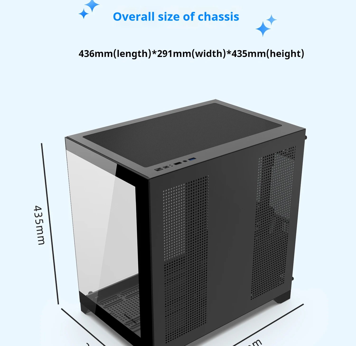 Power Train Dreamland PRO PC Gaming Case ATX MATX ITX Motherboard 360 Water-Cooled Sea View Room Double-Sided Glass Computer Cas