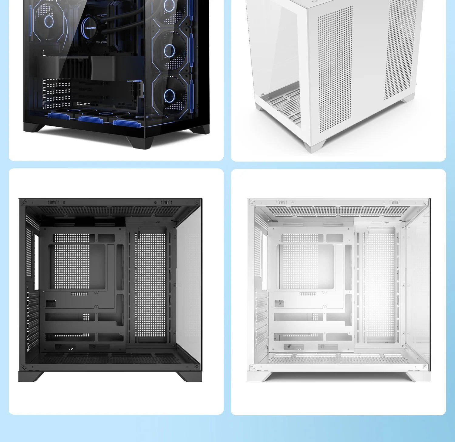 Power Train Dreamland PRO PC Gaming Case ATX MATX ITX Motherboard 360 Water-Cooled Sea View Room Double-Sided Glass Computer Cas