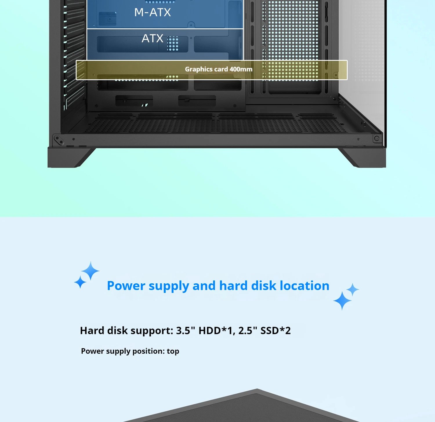 Power Train Dreamland PRO PC Gaming Case ATX MATX ITX Motherboard 360 Water-Cooled Sea View Room Double-Sided Glass Computer Cas
