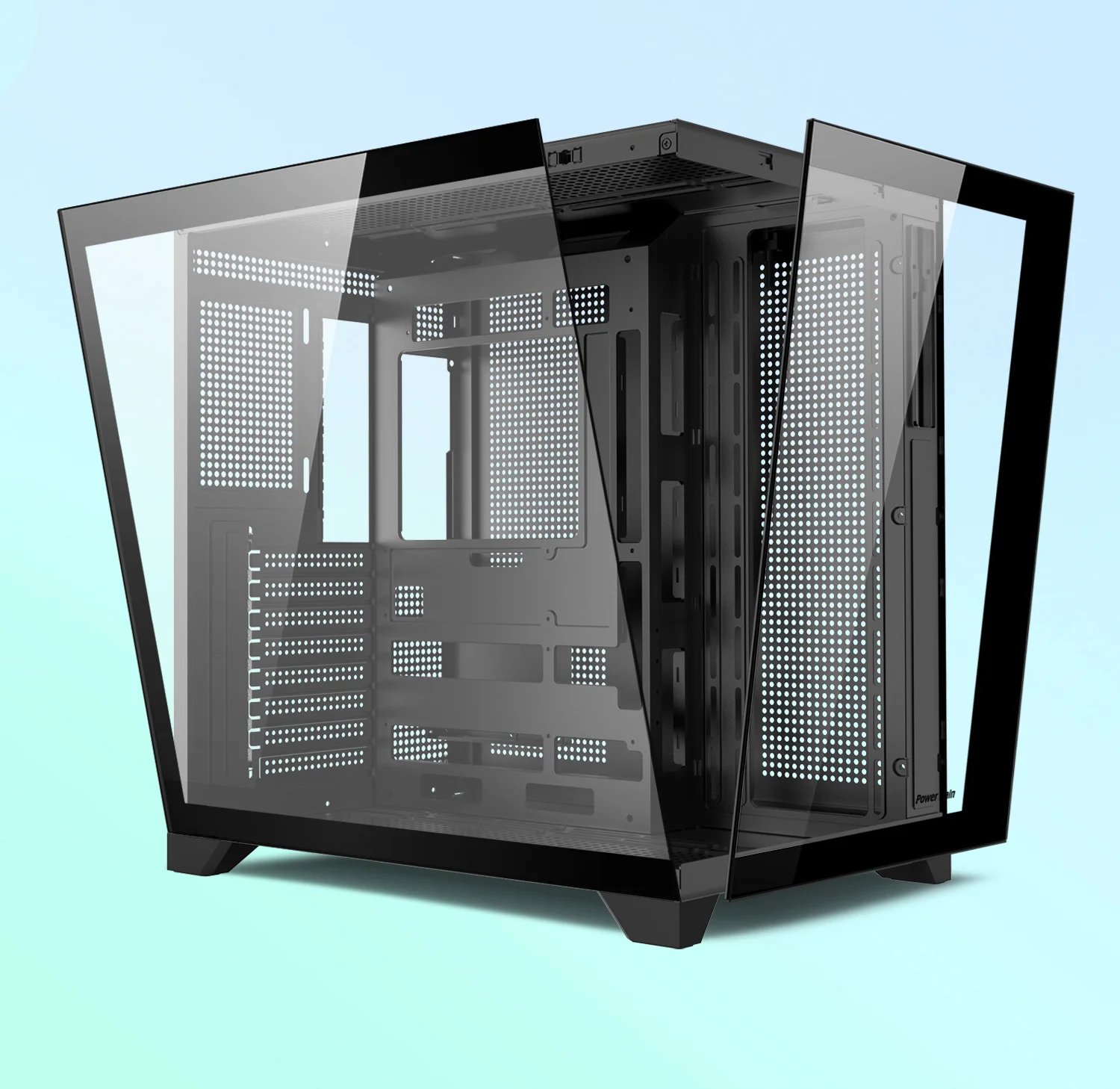 Power Train Dreamland PRO PC Gaming Case ATX MATX ITX Motherboard 360 Water-Cooled Sea View Room Double-Sided Glass Computer Cas