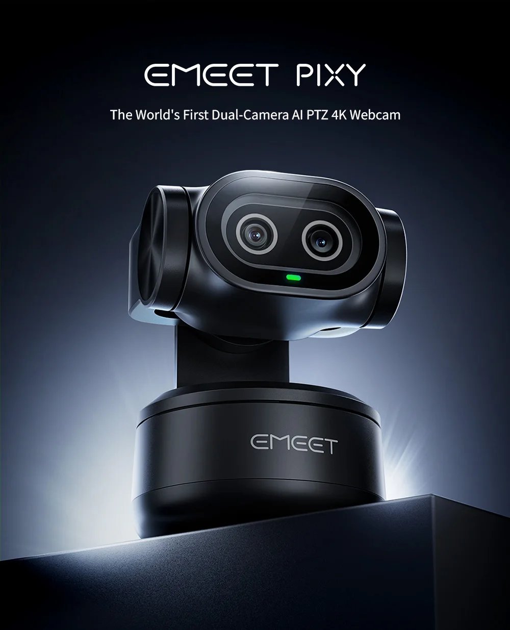 4K Webcam PTZ Web Camera Gesture Control Autofocus AI Tracking Video Camera for Streaming EMEET PIXY Dual-Camera With SonySensor 4K Webcam PTZ Web Camera Gesture Control Autofocus AI Tracking Video Camera for Streaming EMEET PIXY Dual-Camera With SonySensor