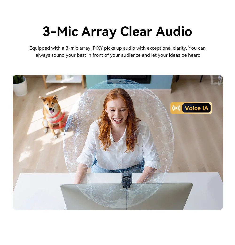 4K Webcam PTZ Web Camera Gesture Control Autofocus AI Tracking Video Camera for Streaming EMEET PIXY Dual-Camera With SonySensor 4K Webcam PTZ Web Camera Gesture Control Autofocus AI Tracking Video Camera for Streaming EMEET PIXY Dual-Camera With SonySensor