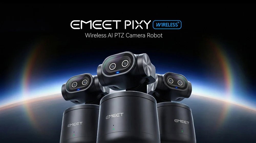 4K Webcam PTZ Web Camera Gesture Control Autofocus AI Tracking Video Camera for Streaming EMEET PIXY Dual-Camera With SonySensor 4K Webcam PTZ Web Camera Gesture Control Autofocus AI Tracking Video Camera for Streaming EMEET PIXY Dual-Camera With SonySensor