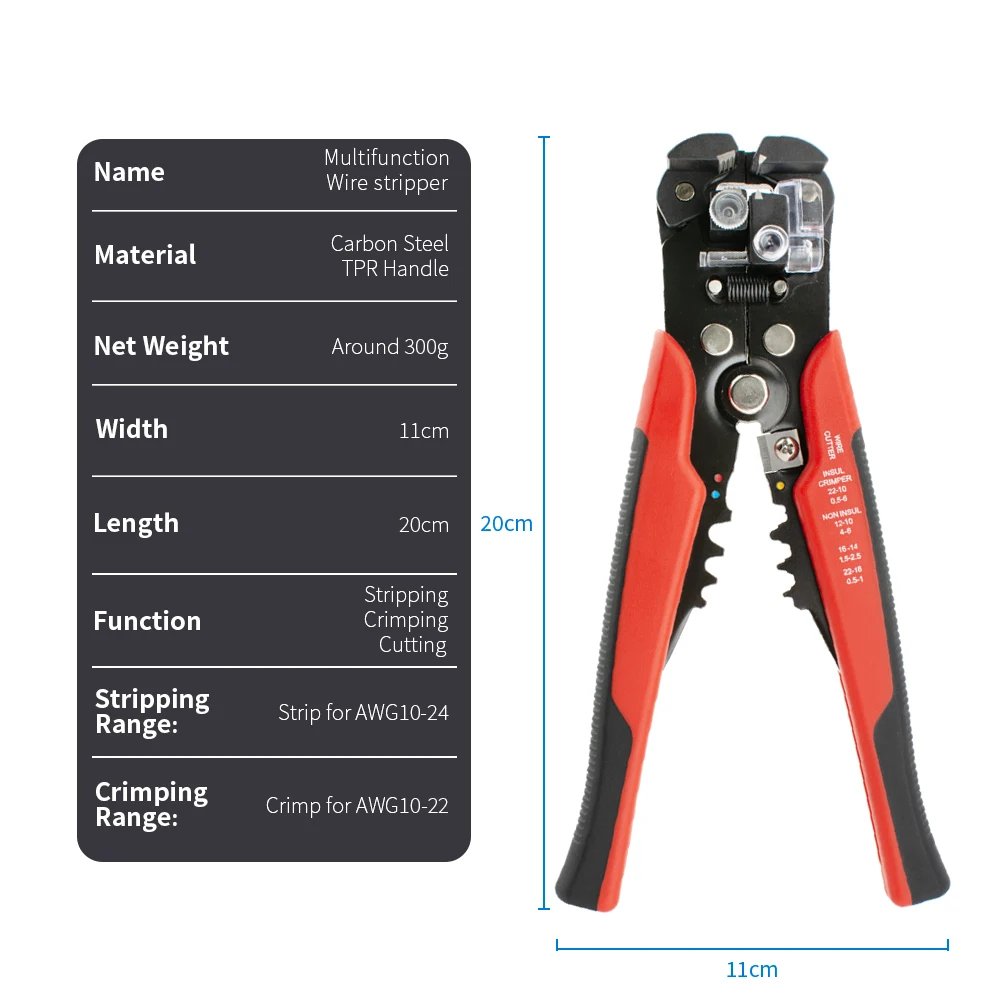 Professional Electrician Wire Pliers Cable Wire Stripper Cutter Crimper Automatic Crimping Stripping Tool