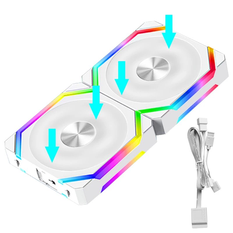 2 White Forward Fans