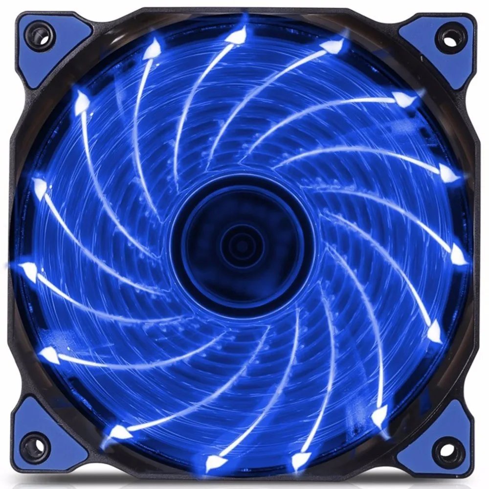 120mm Ultra Silent Computer PC Fan 15 LED CPU Case Fan LED Heatsink Cooler Master Cooling Fan 12V 4P 3P Connector Dropshipping