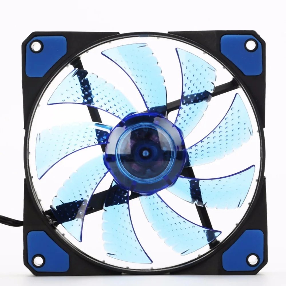 120mm Ultra Silent Computer PC Fan 15 LED CPU Case Fan LED Heatsink Cooler Master Cooling Fan 12V 4P 3P Connector Dropshipping