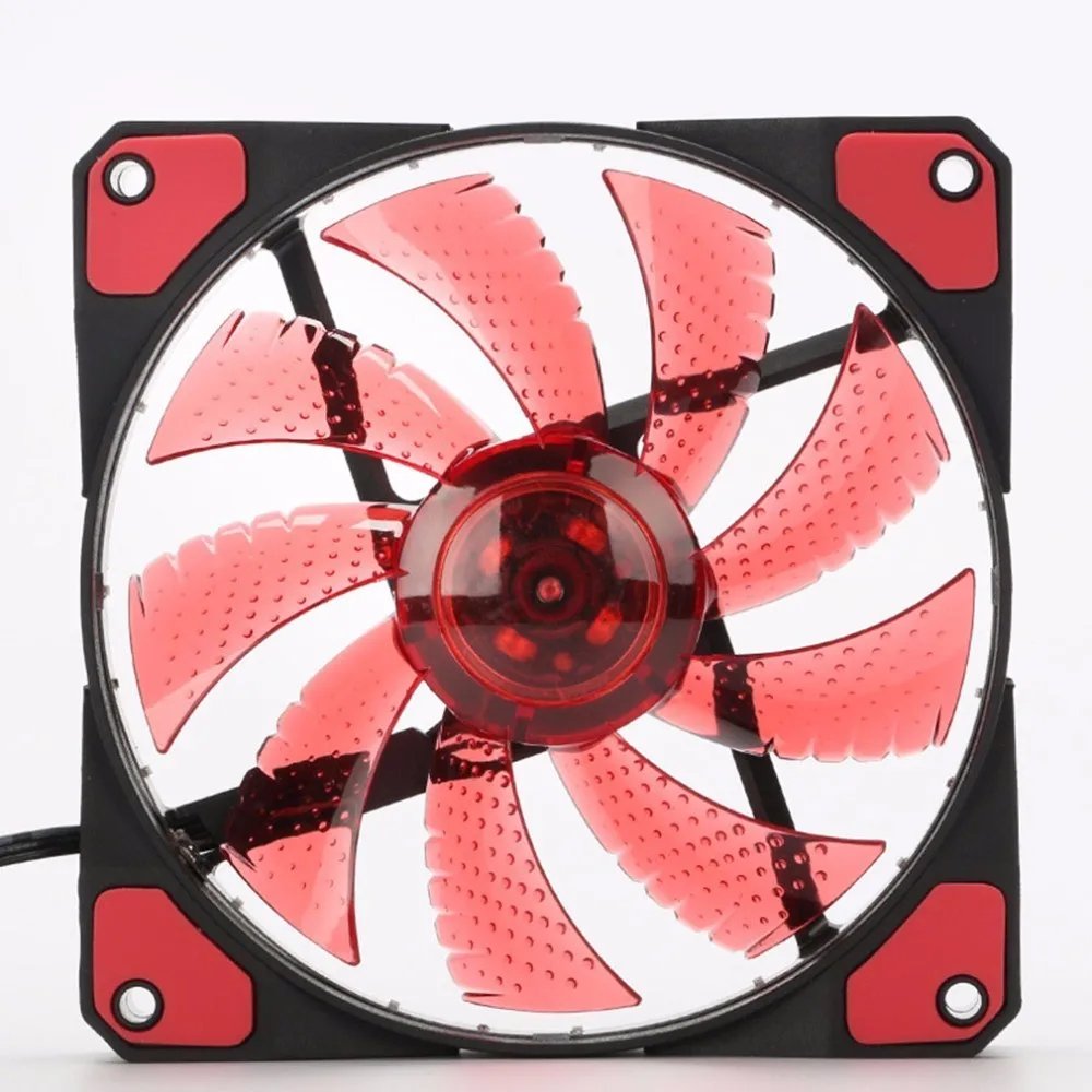 120mm Ultra Silent Computer PC Fan 15 LED CPU Case Fan LED Heatsink Cooler Master Cooling Fan 12V 4P 3P Connector Dropshipping