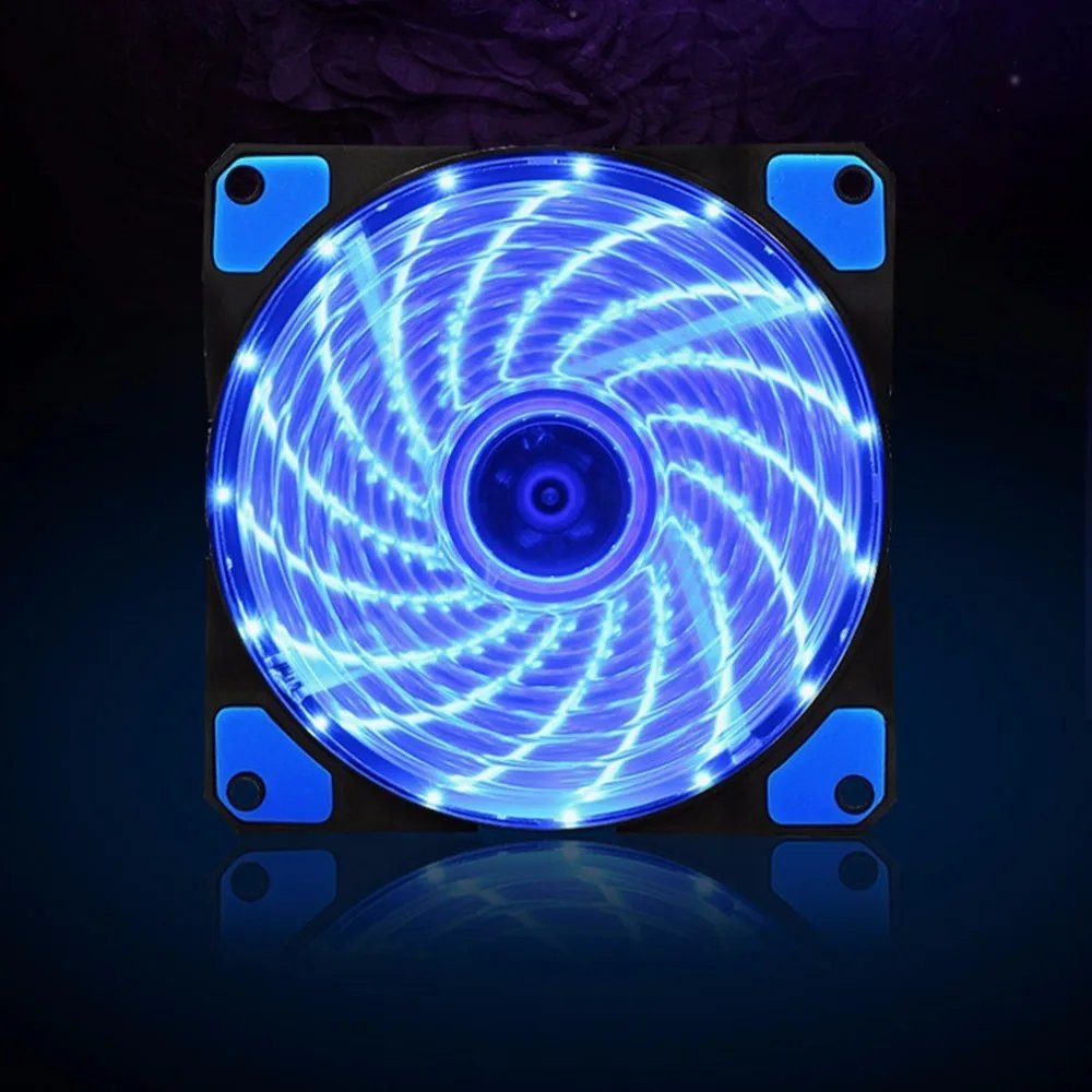 120mm Ultra Silent Computer PC Fan 15 LED CPU Case Fan LED Heatsink Cooler Master Cooling Fan 12V 4P 3P Connector Dropshipping